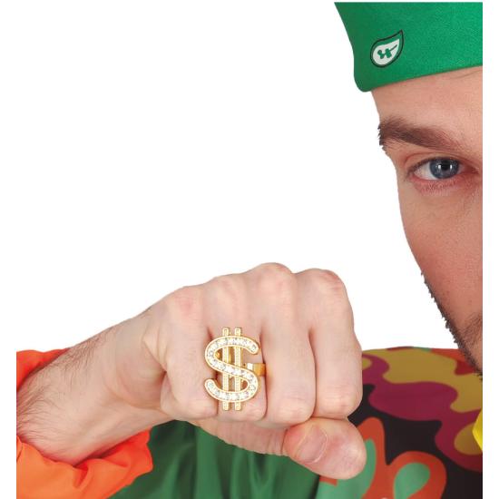 Anel de dólar dourado.
