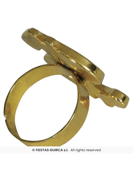 Anel de dólar dourado.