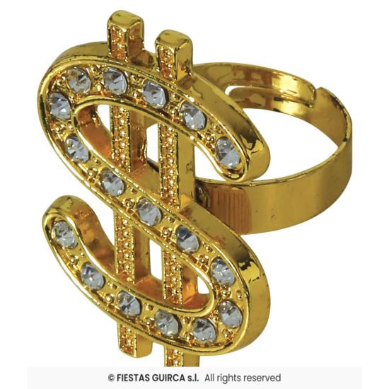 Anel de dólar dourado.