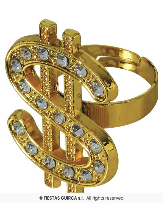 Anel de dólar dourado.