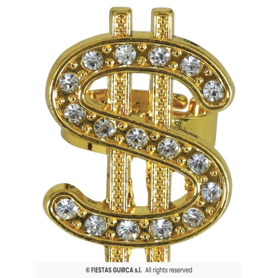 Anel de dólar dourado.