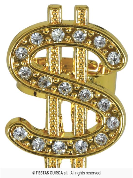 Anel de dólar dourado.