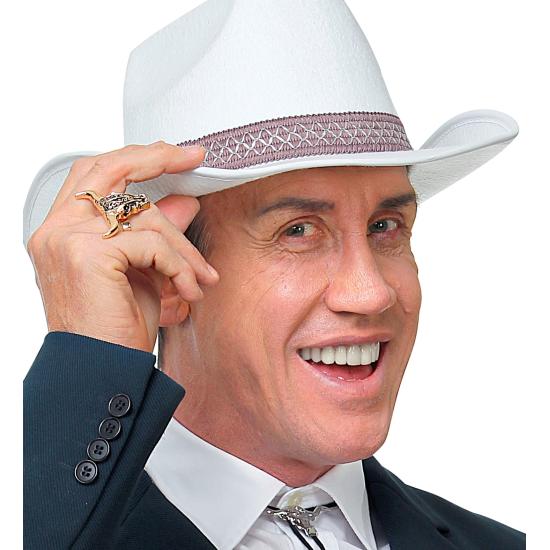 Anel de caveira de búfalo dourado