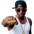 Anel dourado “GANGSTA” – Acessório para fantasia de hip hop/rapper (tamanho único)