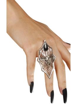 Aranha Gótica de Pedra Negra e Anel de Teia de Aranha.