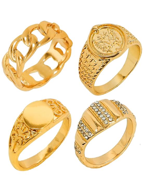 Anéis de Ouro Sortidos (Pacote com 4 Modelos) – Acessório de Fantasia Top