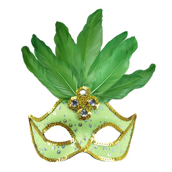 Antifaz Brasileño lentejuelas y plumas varios colores