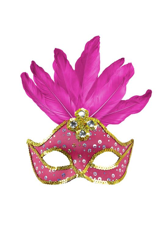 Antifaz Brasileño lentejuelas y plumas varios colores