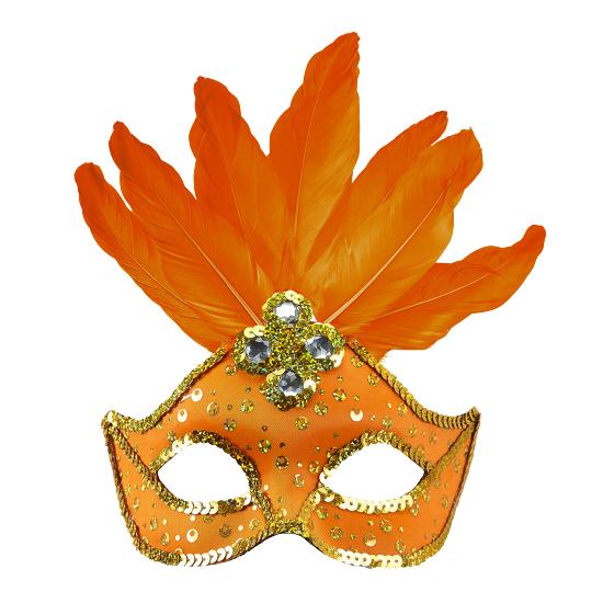 Antifaz Brasileño lentejuelas y plumas varios colores
