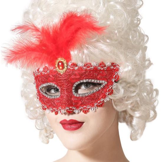 Máscara com Decorações e Penas