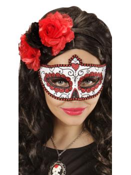 Antifaz de Catrina con brillantina  mujer