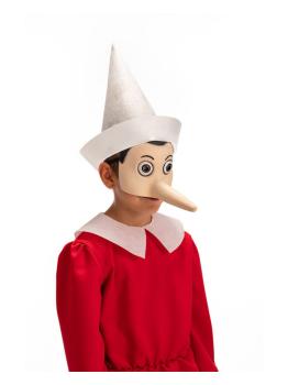 Máscara de Pinóquio de látex com aba de papelão
