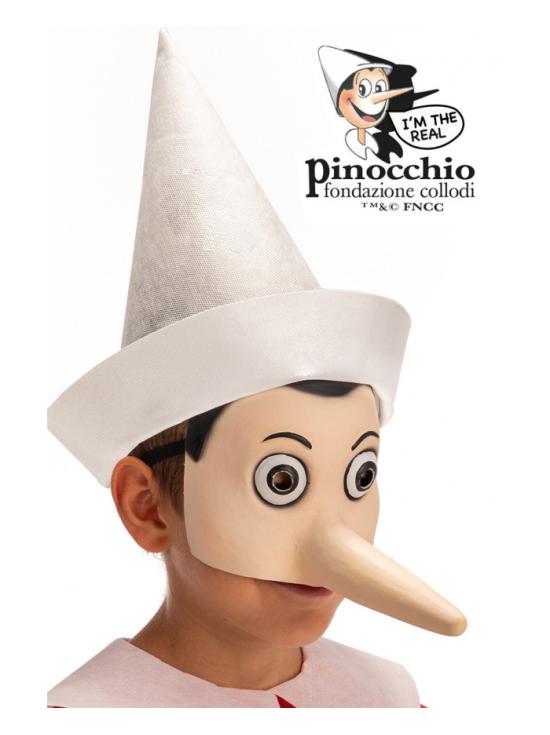 Máscara de Pinóquio de látex com aba de papelão