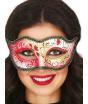 Máscara veneziana pintada de vermelho