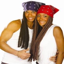 Bandana com Dreadlocks sortidas em 4 cores.