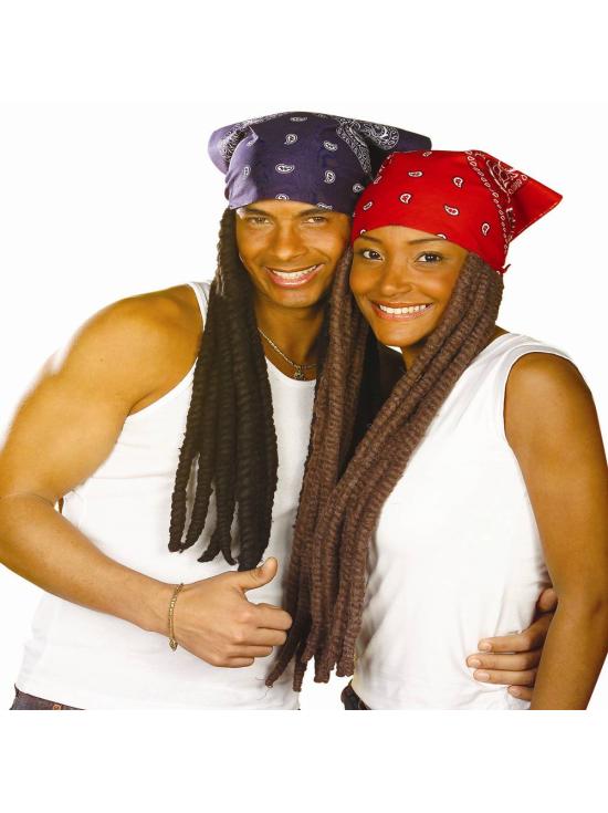 Bandana com Dreadlocks sortidas em 4 cores.