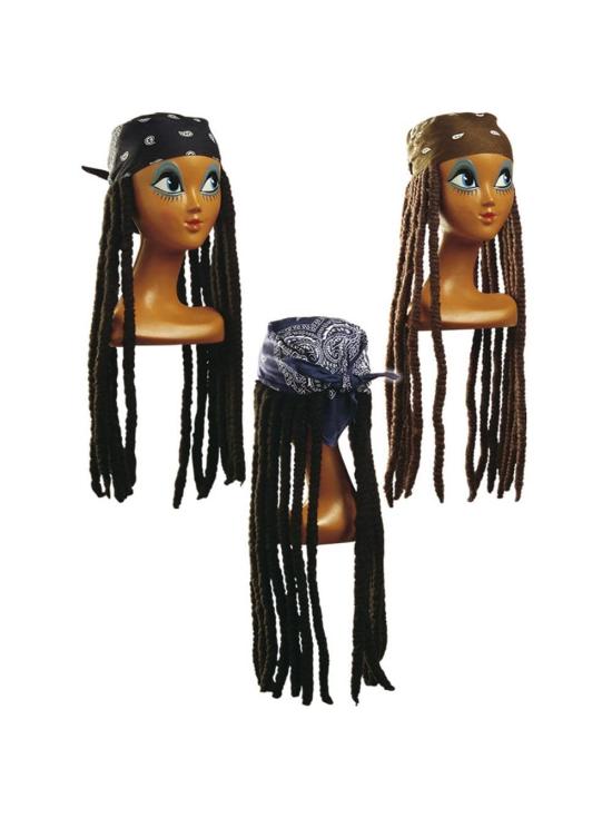 Bandana com Dreadlocks sortidas em 4 cores.