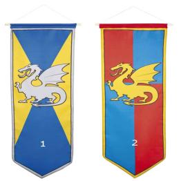 Bandeira de tecido de dragão medieval 1 m