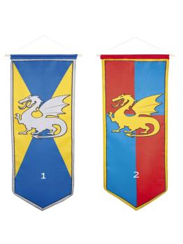 Bandeira de tecido de dragão medieval 1 m