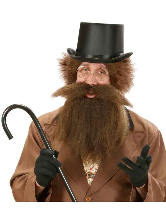 Barba com personagens de bigode marrom.