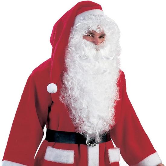 Barba longa de Papai Noel em branco Profissional