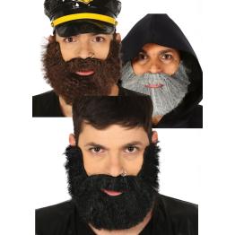 Barba y bigote pelirroja vikinga para adulto