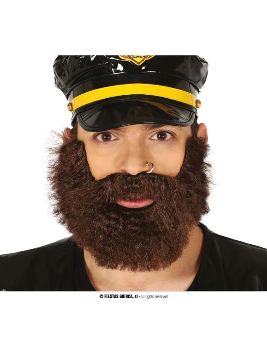 Barba y bigote pelirroja vikinga para adulto