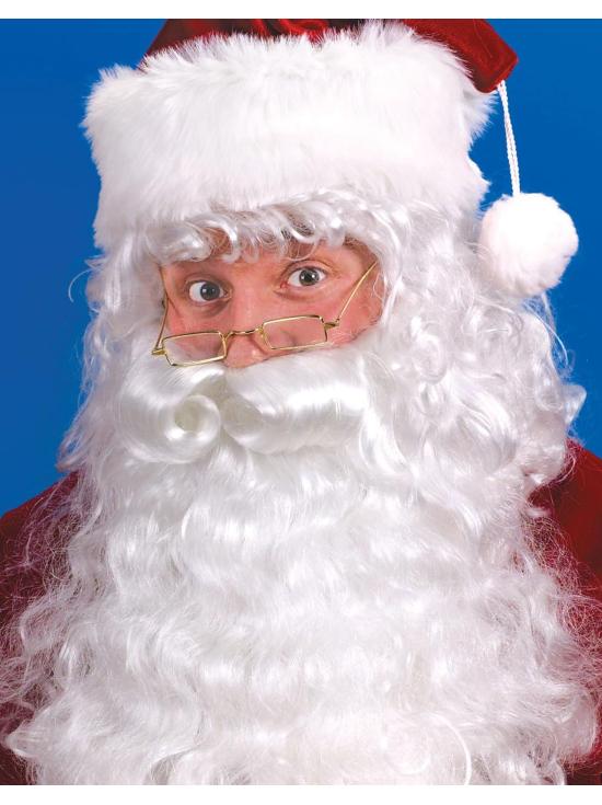 Barba e peruca profissional de Papai Noel