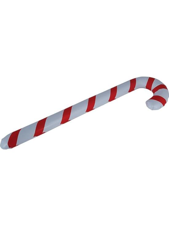 Bengala doce de Natal inflável (90 cm) - Branca e vermelha