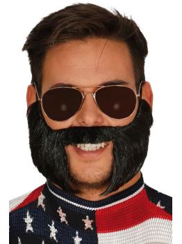 Bigote con patillas rockeras disfraz