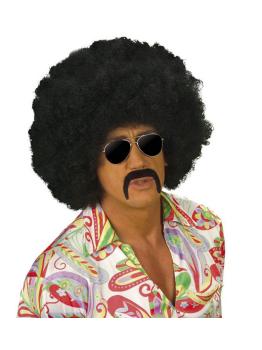 Bigode preto dos anos 70 com adesivo.