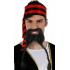 Fato de bigode preto com tranças