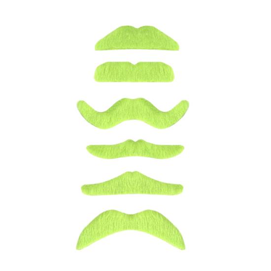 Bigode Verde Neon com Adesivo