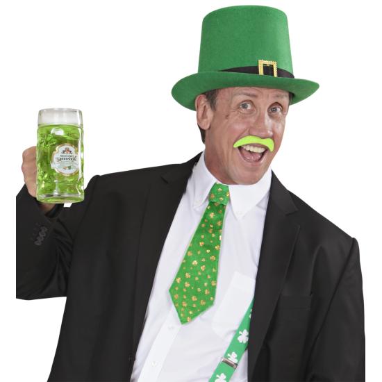 Bigode Verde Neon com Adesivo