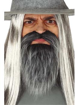 Bigode e barba grisalhos