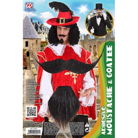 Bigode e cavanhaque de cavalheiro vintage.