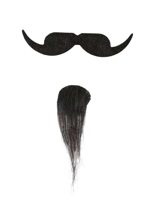 Bigode e cavanhaque de mosqueteiro.