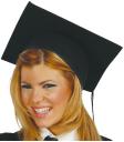 Chapéu de formatura de feltro para estudante adulto