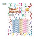 Blister de 24 velas mágicas de aniversário.