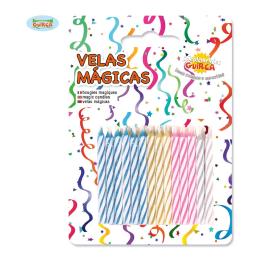 Blister de 24 velas mágicas de aniversário.