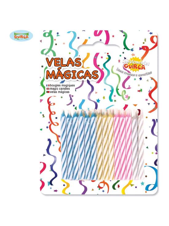 Blister de 24 velas mágicas de aniversário.