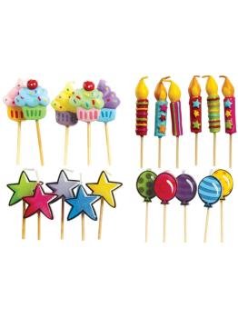 BLISTER DE 5 VELAS DE FANTASIA SORTIDAS