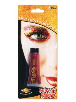 Blister de tubo de maquiagem com glitter 20 cc. Vermelho