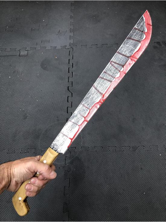 Machete Sangrento – Arma Falsa, Faca Jazon Manchada de Sangue, Adereços de Halloween