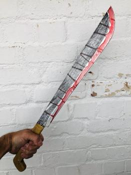 Machete Sangrento – Arma Falsa, Faca Jazon Manchada de Sangue, Adereços de Halloween