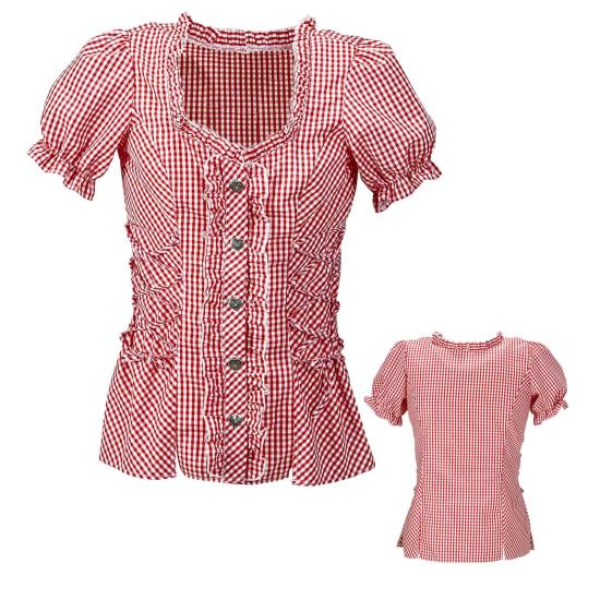 Blusa Oktoberfest xadrez vermelha para mulheres Blusa Oktoberfest xadrez vermelha para mulheres