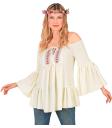 Blusa hippie feminina com mangas sino