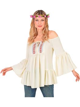 Blusa hippie feminina com mangas sino