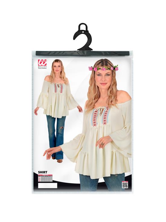 Blusa hippie feminina com mangas sino