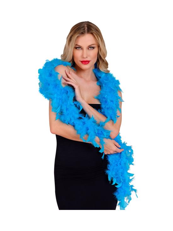 Boa de penas azul luxuosa 1,80 metros 50 gramas